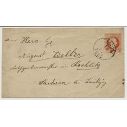 Österreich 1883 5kr, GA-Umschlag TELTSCH/TELC (M) Kl:25Punkte! Nach ROCHLITZ.