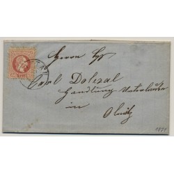 Österreich 1871 5kr grober Druck Brief (mit Inhalt) LITTAU (B) Kl:30P! - OLMÜTZ