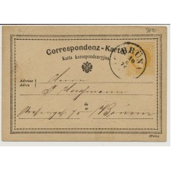 Österreich 1876 2kr, Korr-Karte KUKLENA (B) Kl:18Punkte! Nach WIEN. Sehr schön!