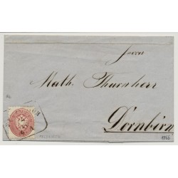 Österreich 1866 5kr, Wz-Teil. Brief (Mit Inhalt) FELDKIRCH nach DORNBIRN. Schön