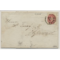 Österreich 1864 5kr, Brief (Mit Inhalt) KOLIN (B) nach HOHENMAUTH.