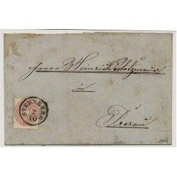 Österreich 1866 5kr, Brief (nicht komplett) STERNBERG (M) nach PRERAU