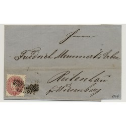 Österreich 1864 5kr, Brief OLLMÜTZ (M) nach WIESENBERG.