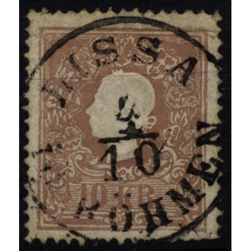 Österreich 1858 10kr, Type II. ZENTRIERT! LISSA/in BÖHMEN, Mü:20Punkte! Schön!