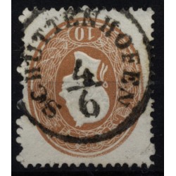 Österreich 1861 10kr, ZENTRIERT! SCHÜTTENHOFEN (B) Mü:10Punkte! Schön!