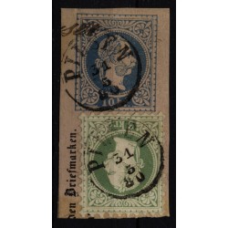 Österreich 1867 10kr, Anweisung-Stück+3kr, PILSEN. Schön und attraktiv!
