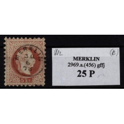 Österreich 1867 5kr, fD, WASSERZEICHEN! FINGERHUTSTEMPEL MERKLIN (B) Kl:25P!