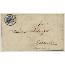 Österreich 1857 9kr, Faltbrief (mit Inhalt) von WIEN nach FELDKIRCH. Schön!