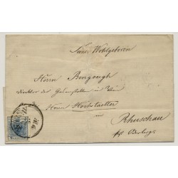 Österreich 185. 9kr, MP, Type III. Faltbrief von WIEN nach RHUSCHAU.