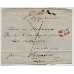 Österreich 1846 Briefkuvert, ROTSTEMPELN WIEN und 'Franco'. R.s Blaustempel!