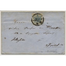 Österreich 185. 9kr, MP, Type III. auf Briefkuvert von WIEN nach TRIEST.