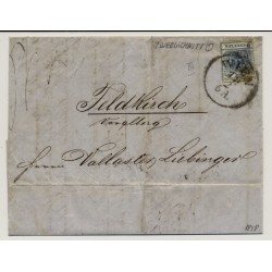 Österreich 1858 9kr, ZWERGSCHNITT! Faltbrief (mit Inhalt) WIEN nach FELDKIRCH.