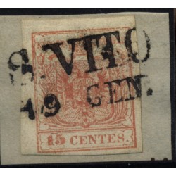 LOMBARDEI-VENETIEN 1850 15C, MP, Type III. S.VITO