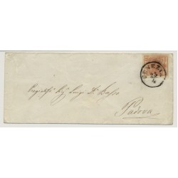 LOMBARDEI-VENETIEN 185. 15C, Briefkuvert von VENEZIA nach PADOVA.