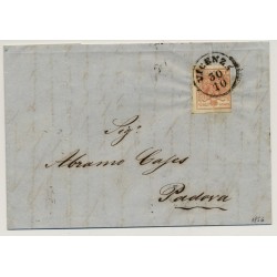 LOMBARDEI-VENETIEN 1856 15C, Brief (Mit Inhalt) von VICENZA nach PADOVA.