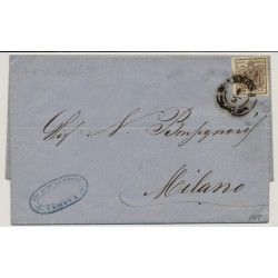 LOMBARDEI-VENETIEN 1858 30C, Brief (Mit Inhalt) von VERONA nach MILANO. Schön!