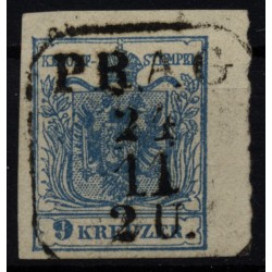 Österreich 1850 9kr, MP, Type III. RAND:4-4,5mm! PRAG. Sehr schön!