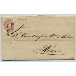 Österreich 1866 5kr, Brief (Inhalt) REUTE (Tirol) Mü:15Punkte! Nach WIEN.