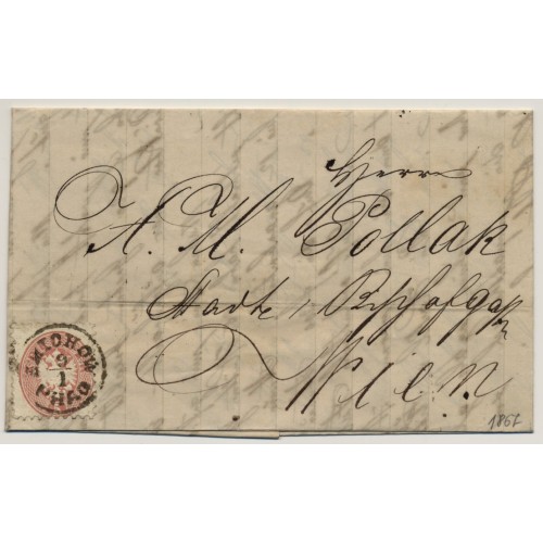 Österreich 1867 5kr, Brief (Inhalt) SMICHOW/PRAG nach WIEN. Attraktiv!