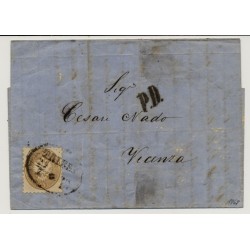 Österreich 1868 15kr, Brief (Inhalt) TRIEST (Kü) nach VICENZA. P.D. Stempel.