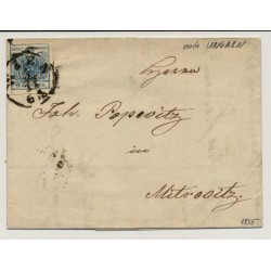 Österreich 1855 9kr, Brief (Inhalt) WIEN nach UNGARN, nach MITROWITZ. Schön!