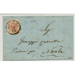 LOMBARDEI-VENETIEN 1855 15C, GRÜNES BRIEFPAPIER! Brief, VICENZA nach NOALE