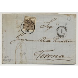 LOMBARDEI-VENETIEN 1853 30C, Brief (Inhalt) VENEZIA nach VERONA. Schön!