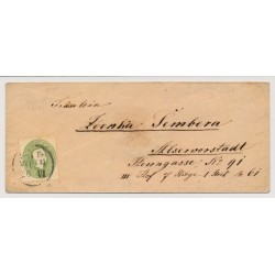 Österreich 1861 3kr, grün, schöne Farbe! ORTSBRIEF mit WIEN Stempel. Schön!