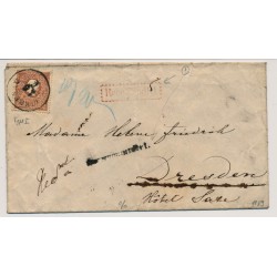 Österreich 1859 10+10kr, Alle TYPE I. AUSLANDS-REKO-Briefkuvert, LIEBENEAU (B)