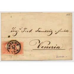 Österreich 1861 2*5kr, Type II. Brief, TRIENT nach VENEZIA. Attraktiv!
