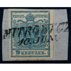 Österreich 1850 9kr, HP, Type III. (mit Falz zurückgeklebt) MITROWICZ (Ungarn)