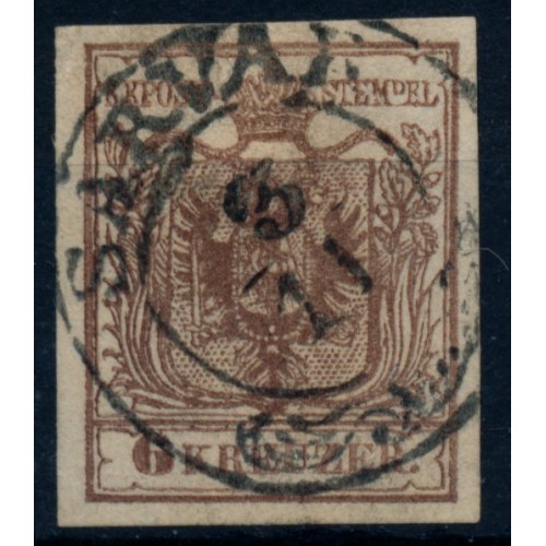 Österreich 1850 6kr, MP, Type III. PLATTENFEHLER! SÁRVÁR (Ungarn)