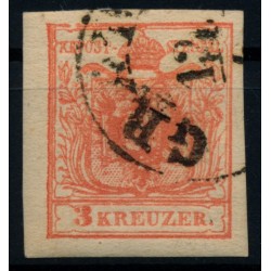 Österreich 1850 3kr, MP, Type III. PLATTENFEHLER! GRATZ. Schön und frisch!