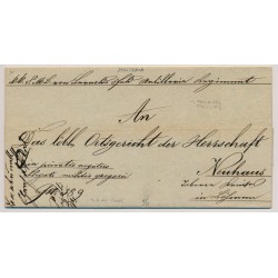 Österreich 1844 Brief (Inhalt) MILITARIA, - NEUHAUS. R.s interessantes Stempel!
