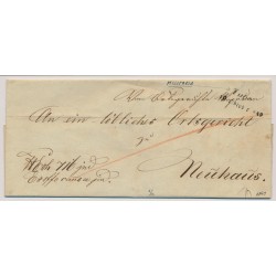 Österreich 1849 MILITARIA-Brief (Inhalt) Tabor/849 R.s. Blaustempel NEUHAUS.