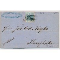 Österreich 1851 9kr, HP, TYPE I.! Brief (Inhalt) WIEN nach KREUZHÜTTE.