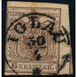 Österreich 1850 6kr, MP, Type III. DICKES PAPIER! IGLAU (M)