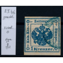 Österreich 1850 Zeitungsstempelmarke, GRAUBLAU! Type II.b-1, STRAKOSCH Signum!