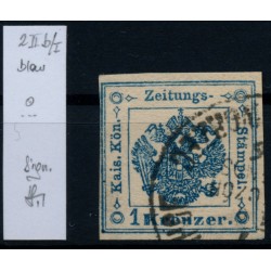 Österreich Zeitungsstempelmarke, blau, Type II.b-1, STRAKOSCH Signum!