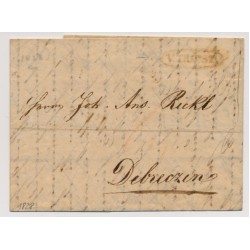 Österreich 1828 Brief (Inhalt) mit ROTSTEMPEL V.TRIEST nach UNGARN! DEBRECZIN