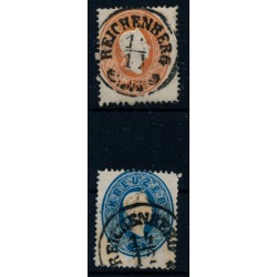 Österreich 1861 2Stk. Marke:10kr und 15kr, REICHENBERG (B)