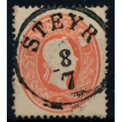 Österreich 1861 5kr, min.Beschädigung! STEYR (Oö)