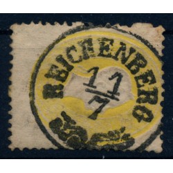 Österreich 1861 2kr, gelb, Knickspur. REICHENBERG (B) Attraktiv!