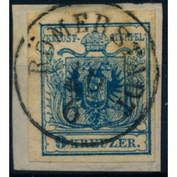 Österreich 1850 9kr, HP, Type III.a, RANDDRUCK! RÖMERSTADT (M) Mü:10P!