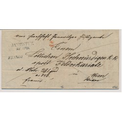 Österreich 1846 Brief (Inhalt) JANOWITZ (M) nach WIEN. Rückseitig ROTSTEMPEL!