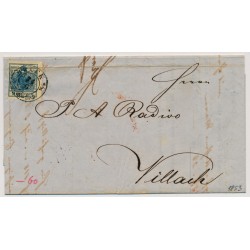 Österreich 1853 9kr, Brief (Inhalt) BRUCK a/M. (St) nach VILLACH. Attraktiv!