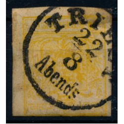 Österreich 1850 1kr, chromgelb! MP, Type III. TRIEST/Abends