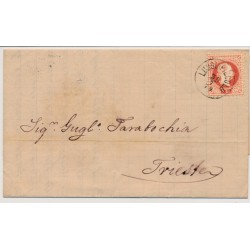 Österreich 1879 5kr, Faltbrief (Inhalt) LUSSINPICCOLO (Kü) nach TRIEST.