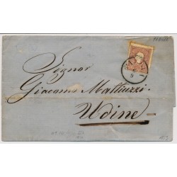 LOMBARDEI-VENETIEN 1859 10sld. Type II. Brief von PADOVA nach UDINE.