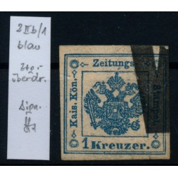 Österreich 1kr, Zeitungsstempelmarke, 2 II.b/1 STRAKOSCH Bestimmung!
